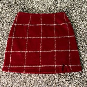 Lulus Red Plaid Skirt